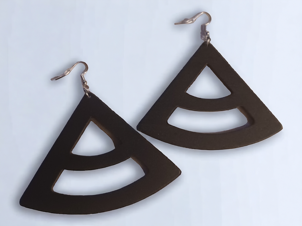 Minimalist Geometric wood Earrings