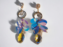 Load image into Gallery viewer, Handmade sequin and crystal Clip On glam earrings
