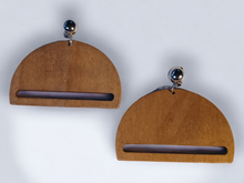 Load image into Gallery viewer, Clip on Minimalist Geometric wood Earrings
