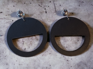 Clip on Minimalist Geometric wood Earrings