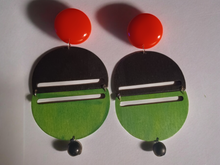 Load image into Gallery viewer, Handmade Extra large geometric pop art earrings
