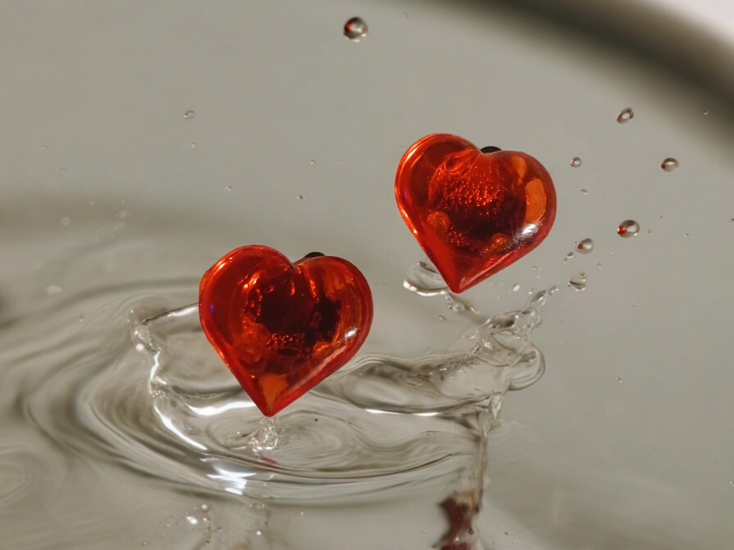 Clip on acrylic Heart Stud Earrings ❤️