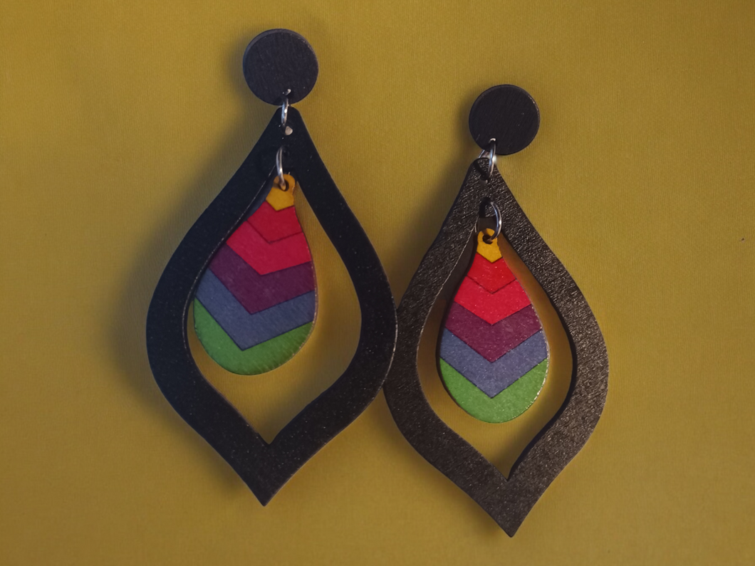 Minimalist boho wood  earrings