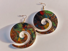 Load image into Gallery viewer, Abstract Handpainted Wooden Earrings
