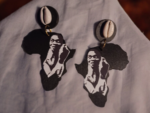 Fela Kuti Tribute Wooden Dangle Pop Art Earrings