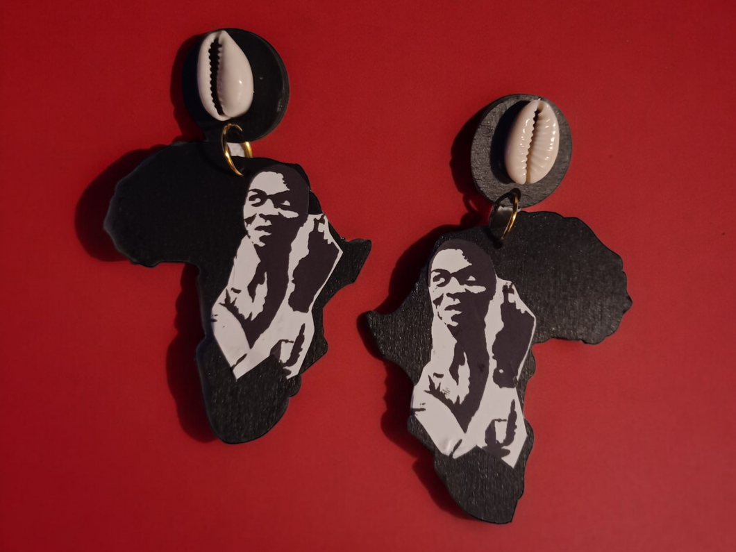 Fela Kuti Tribute Wooden Dangle Pop Art Earrings