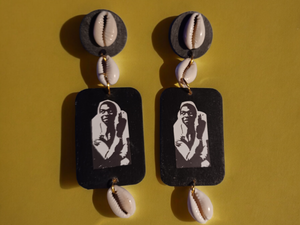 Fela Kuti Tribute Large Wooden Dangle Pop Art Earrings