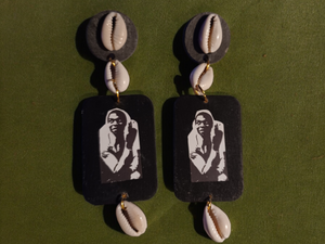 Fela Kuti Tribute Large Wooden Dangle Pop Art Earrings