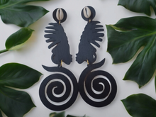 Load image into Gallery viewer, Handmade Afrocentric Design Wooden Clip on Earrings
