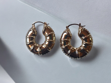 Load image into Gallery viewer, Chunky small Bamboo Hoop Earrings
