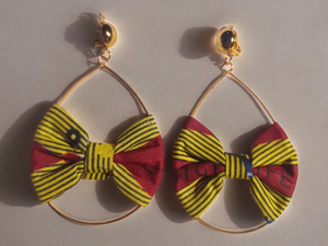 Ankara fabric clip on hoops