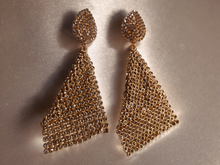 Load image into Gallery viewer, Handmade rhinestone mesh clip on earrings
