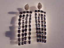 Load image into Gallery viewer, Giant clip on runway rhinestone earrings 7 inch
