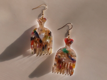 Load image into Gallery viewer, Unique acrylic afro pick earrings
