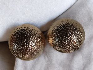 Extra Large Chunky gold Metal Half Ball Earrings