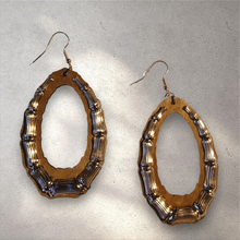 Load image into Gallery viewer, Unique wood and metal bamboo hoops
