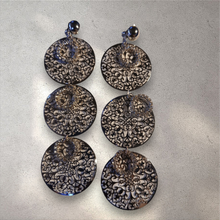 Load image into Gallery viewer, Handmade Hammered Metal Disc Clip On Earrings
