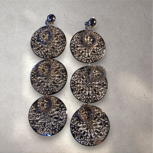 Handmade Hammered Metal Disc Clip On Earrings