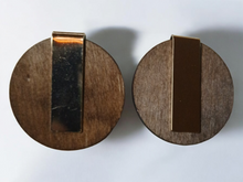 Load image into Gallery viewer, Abstract Minimalist wood and metal earrings
