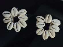 Load image into Gallery viewer, Handmade Cowrie Shell Hoop Earrings CLIP ON
