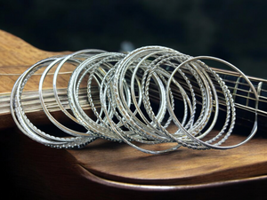 Set of 20 boho Silver metal bangles