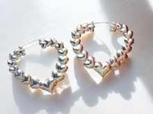 Load image into Gallery viewer, Large and Chunky Vintage Heart Bamboo  Earrings
