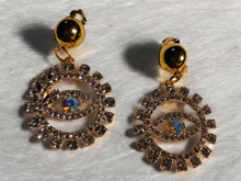 Load image into Gallery viewer, Rhinestone eye design clip on earrings
