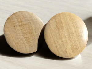 Vintage wooden stud clip on earrings