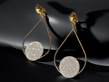 Load image into Gallery viewer, Light silver glitter and gold clip on earrings
