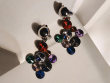 Load image into Gallery viewer, Small rhinestone dangle clip on earrings
