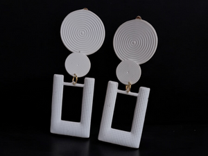 Handmade geometric metal clip on earrings