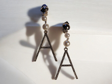 Load image into Gallery viewer, Clip on A initial rhinestone earrings
