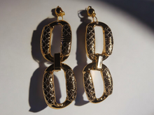 Load image into Gallery viewer, Giant gold acrylic chain clip on earrings
