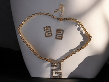 Load image into Gallery viewer, Glam rhinestone necklace and matching earrings
