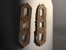 Load image into Gallery viewer, Glam rhinestone art deco chain earrings
