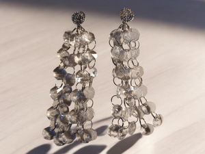 Handmade acrylic chandelier clip on earrings