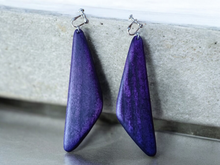 Load image into Gallery viewer, Clip on Minimalist Wooden rectangle earrings
