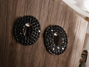 Rhinestone stud cluster clip on earrings