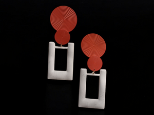 Handmade geometric metal clip on earrings