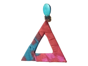 Handmade ankara triangle clip on hoops