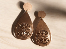 Load image into Gallery viewer, Handpainted adinkra clip on earrings
