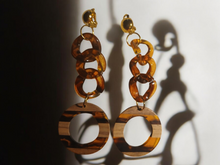 Load image into Gallery viewer, Handmade lucite and Natural Wood Clip On Earrings
