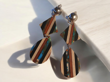 Load image into Gallery viewer, Handmade lucite and  Natural Wood Clip On Earrings
