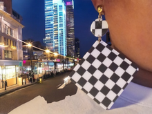 Load image into Gallery viewer, Pop art checkered acrylic Clip on earrings
