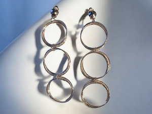 Handmade metal multi hoop clip on earrings