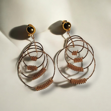 Load image into Gallery viewer, Gold metal multi hoop clip on earrings
