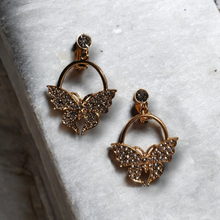 Load image into Gallery viewer, Rhinestone butterfly clip on earrings ✨️
