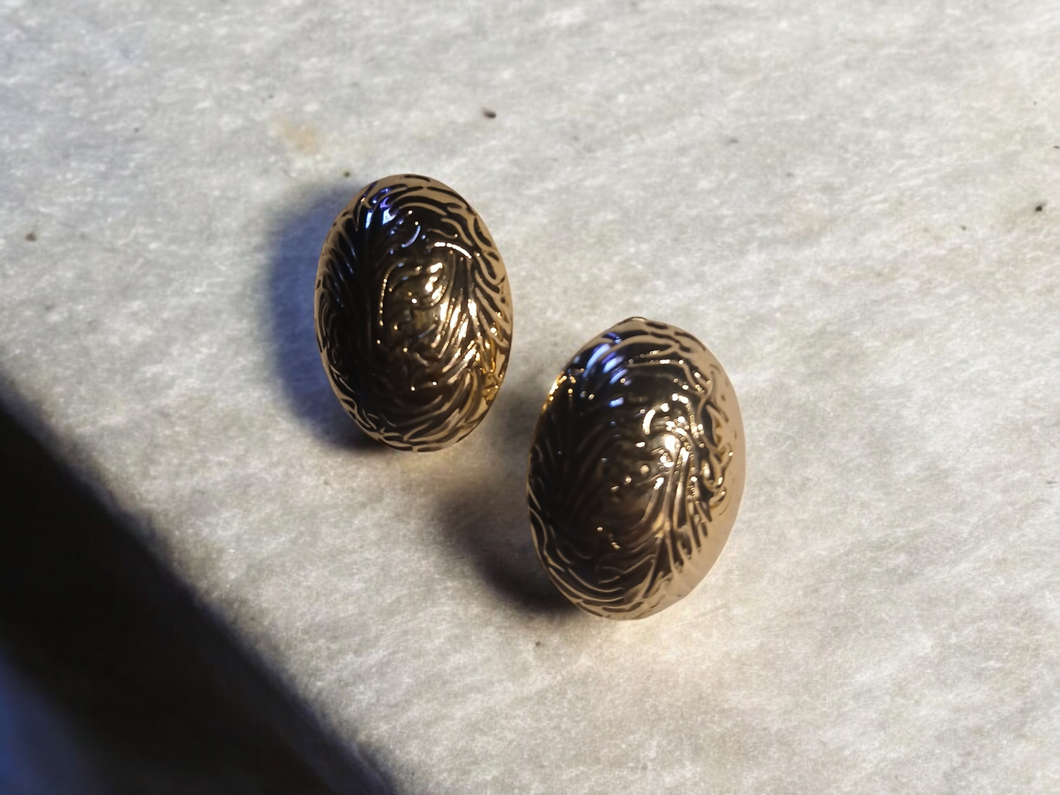 Chunky boho metal ball clip on earrings