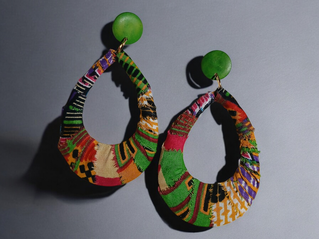 Handmade ankara kente clip on hoops