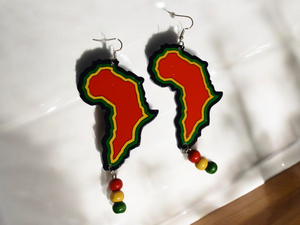 Abstract Africa Wooden Earrings